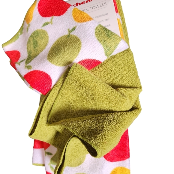 KitchenAid Set of 3 Kitchen Towels Multicolored Fruits Absorbent New.. - Picture 2 of 5